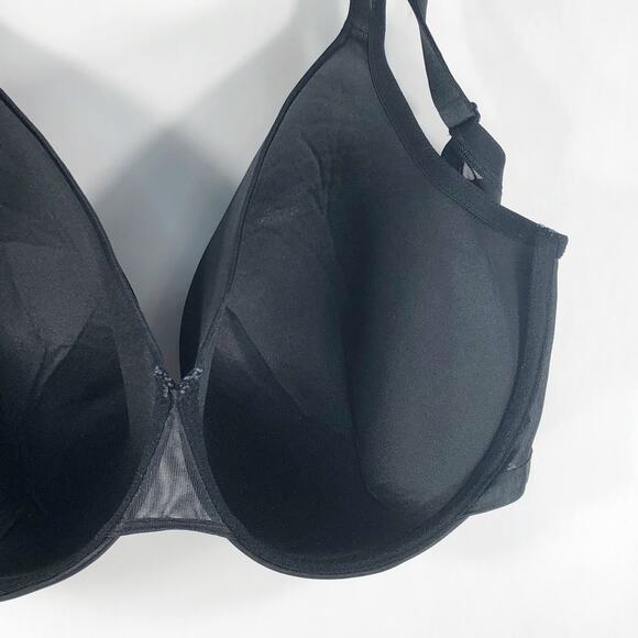 Cacique 40H Bra Satin Full Coverage Plus Size Lane Bryant Black Solid Stretch 66 - Picture 7 of 9
